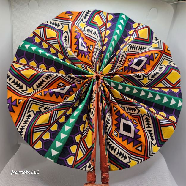 Ankara folding Fan- Vantara Maroots Store