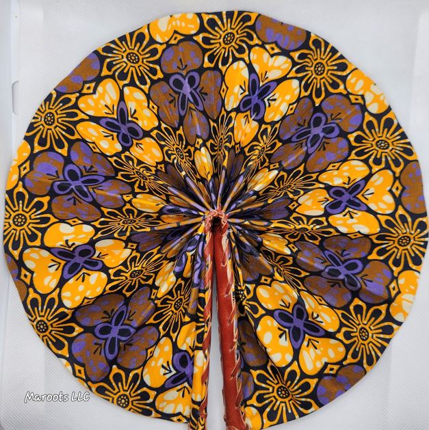 Ankara folding Fan-Magic flower Maroots Store