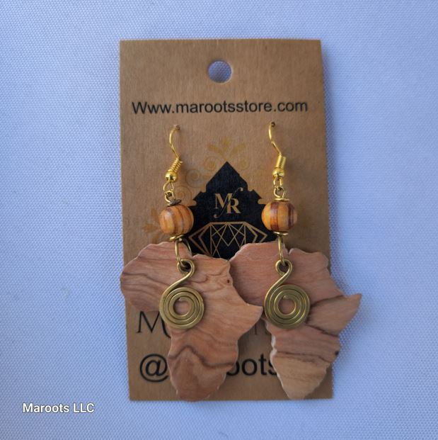 Earrings-Africa shape Maroots Store