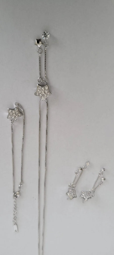 Stainless Silver Necklace Set-Jedimma