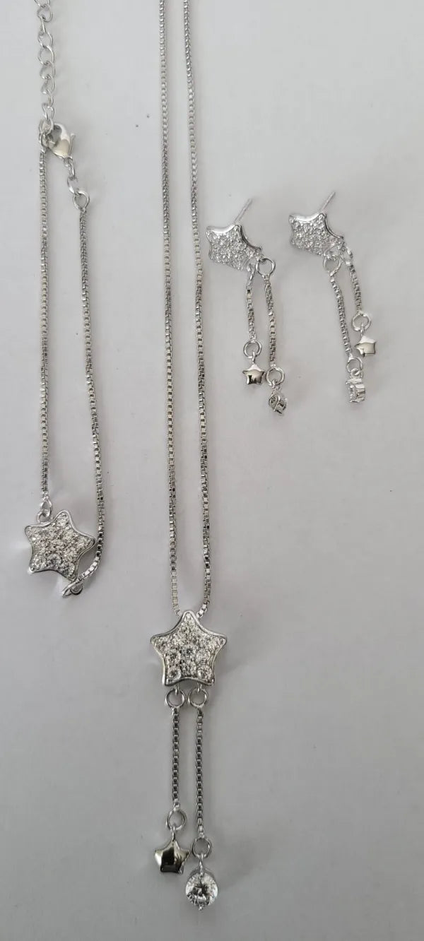 Stainless Silver Necklace Set-Jedimma