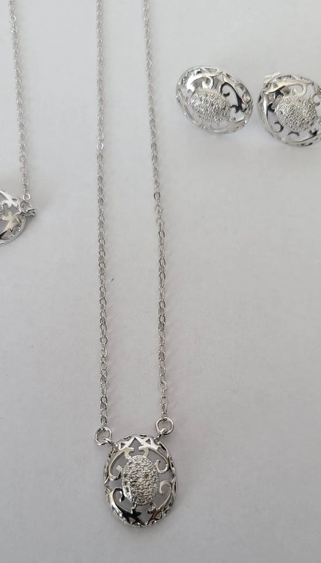Stainless Silver Necklace Set-Naîma