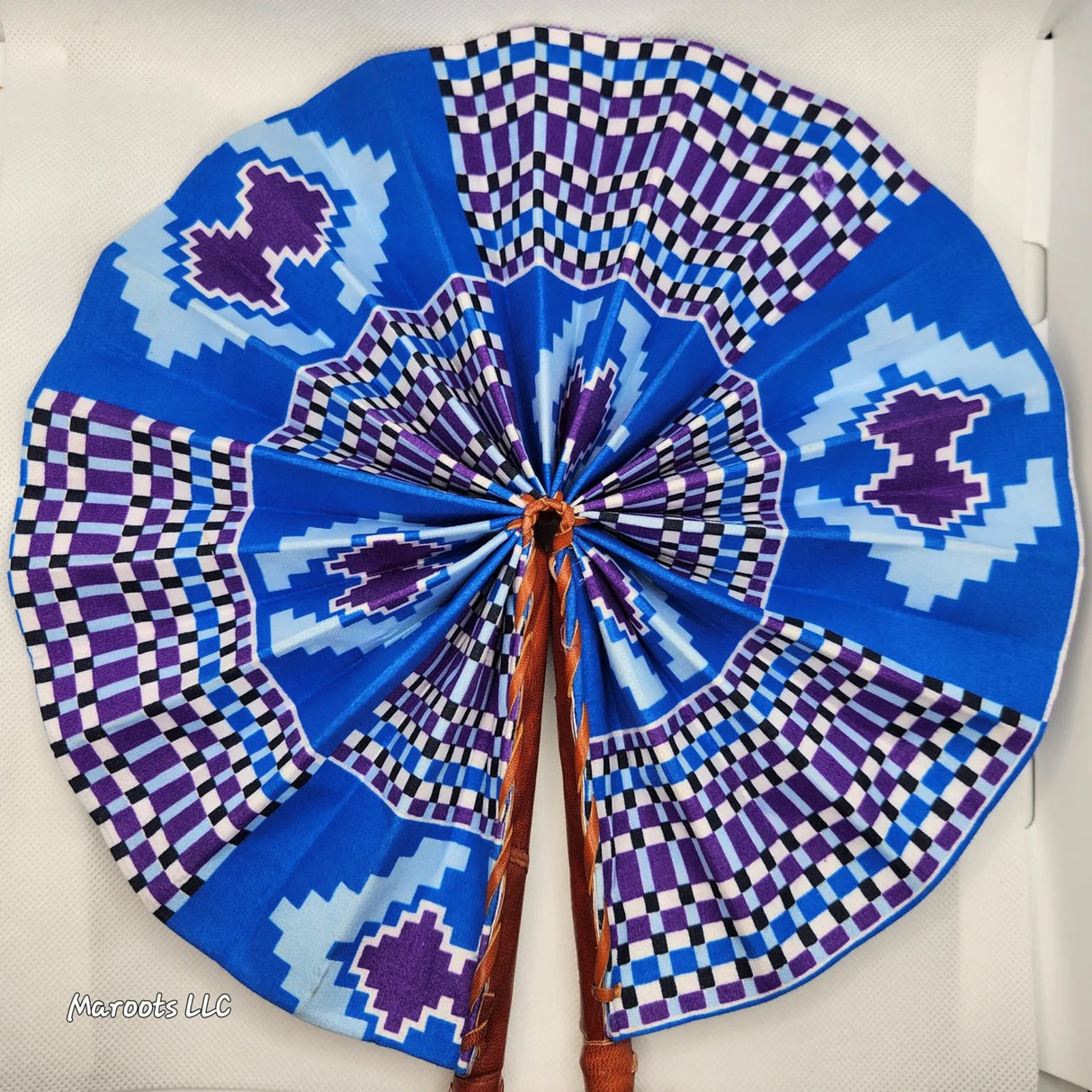 Ankara folding Fan-Sea Blue