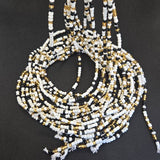 Black and white with gold