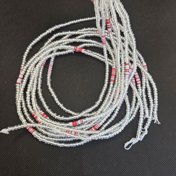White silver red