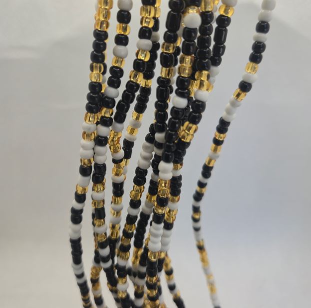 Black and white with gold