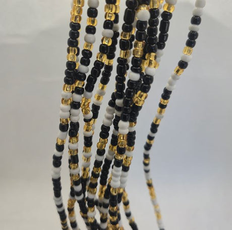 Black and white with gold