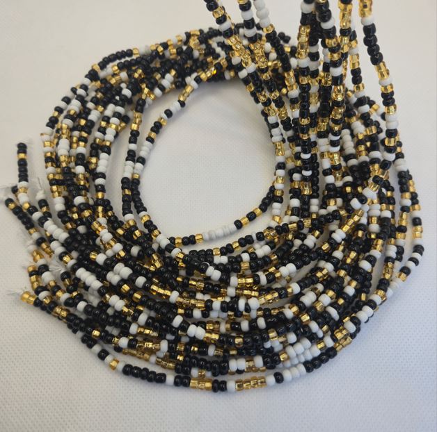 Black and white with gold