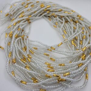 Colorful African Waistbeads [White Golden]