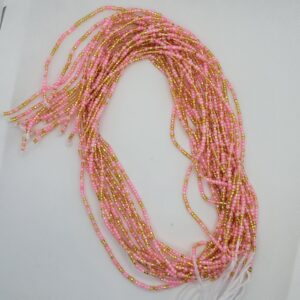 Colorful African Waistbeads [Baby Pink Golden]