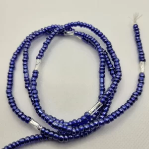Colorful African Waistbeads [Bleu Silver]